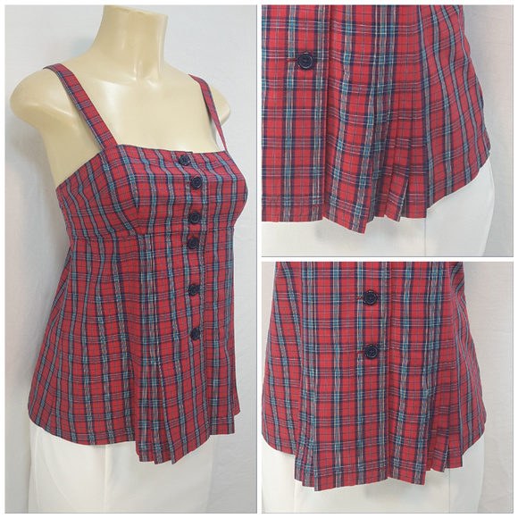 AMERICAN EAGLE OUTFITTERS Plaid Top, size 6 Small - Picture 3 of 8